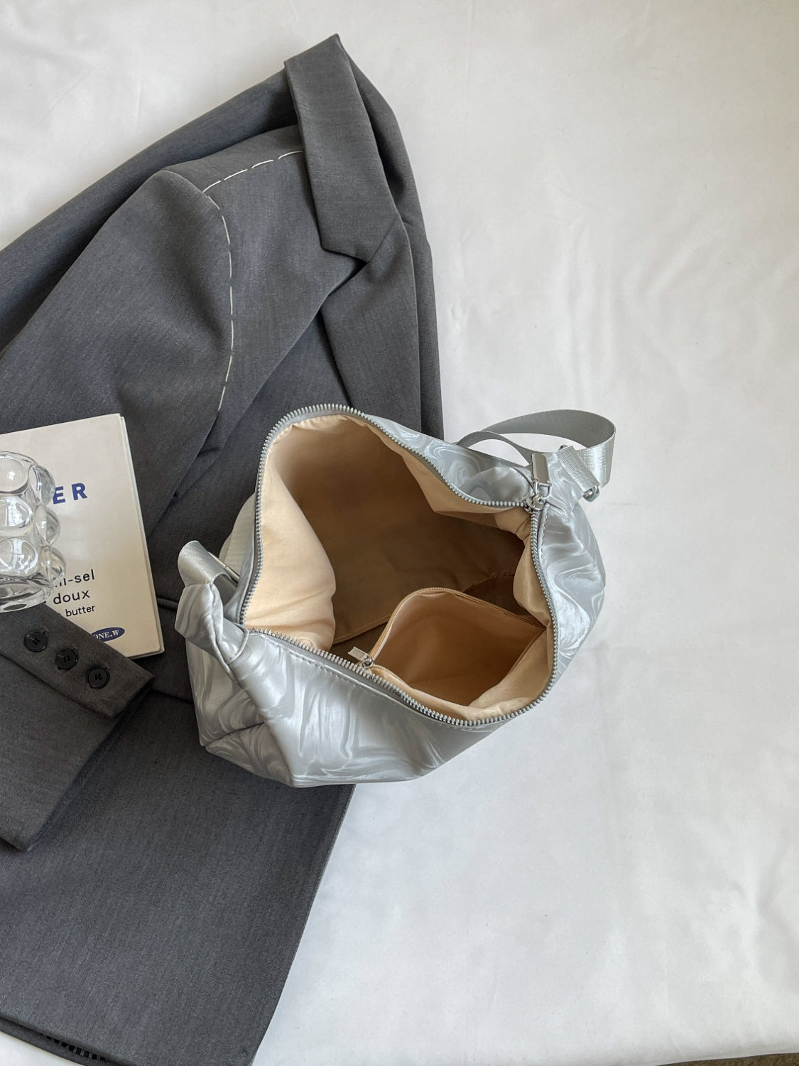 PU Leather Adjustable Strap Shoulder Bag 