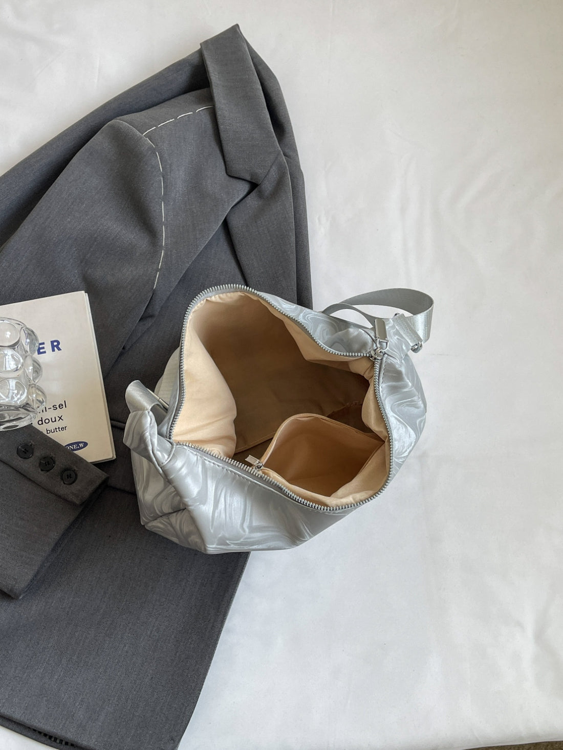 PU Leather Adjustable Strap Shoulder Bag 