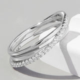 Inlaid Zircon 925 Sterling Silver Ring 