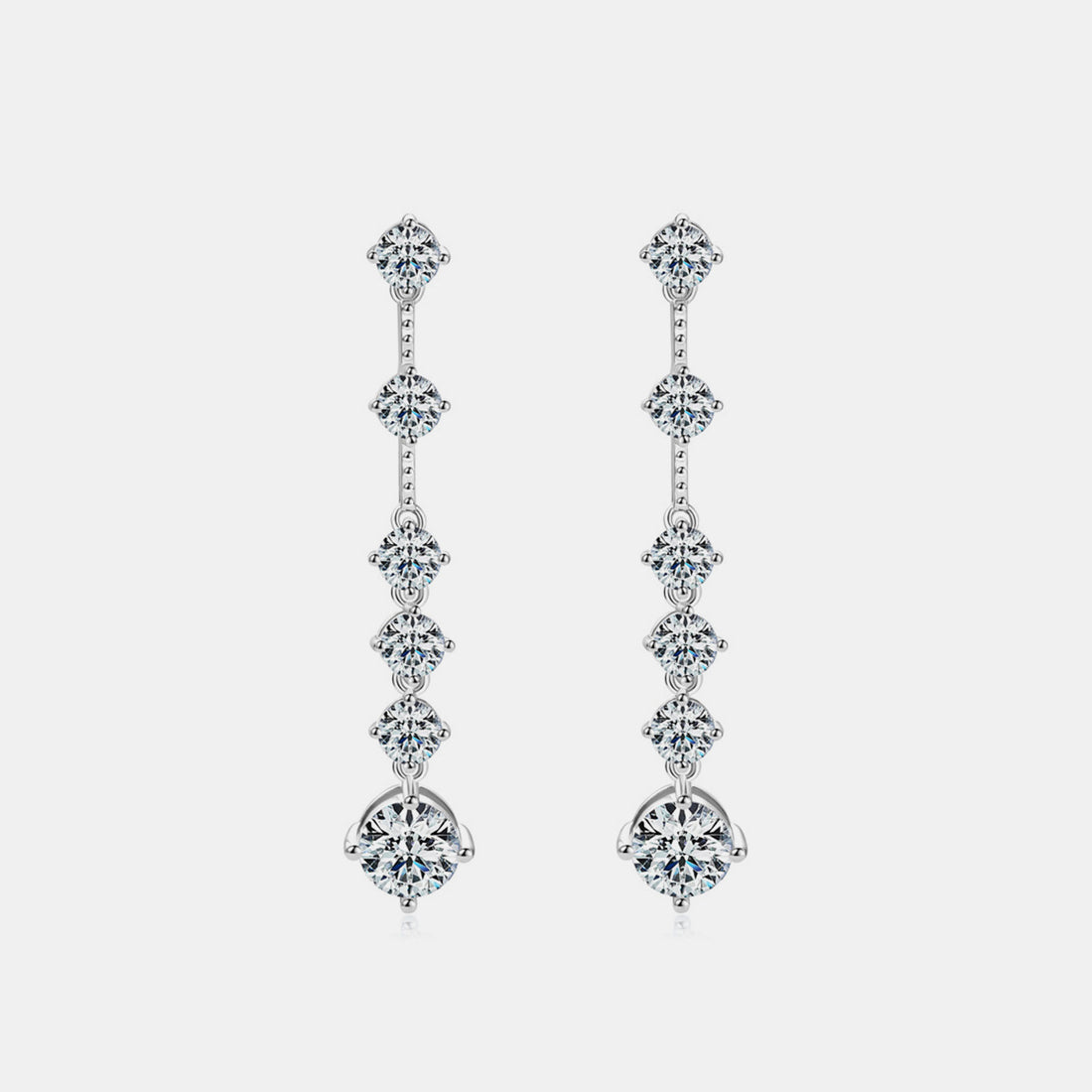4 Carat Moissanite 925 Sterling Silver Earrings 