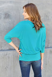 Basic Bae Full Size Round Neck Batwing Sleeve Top 