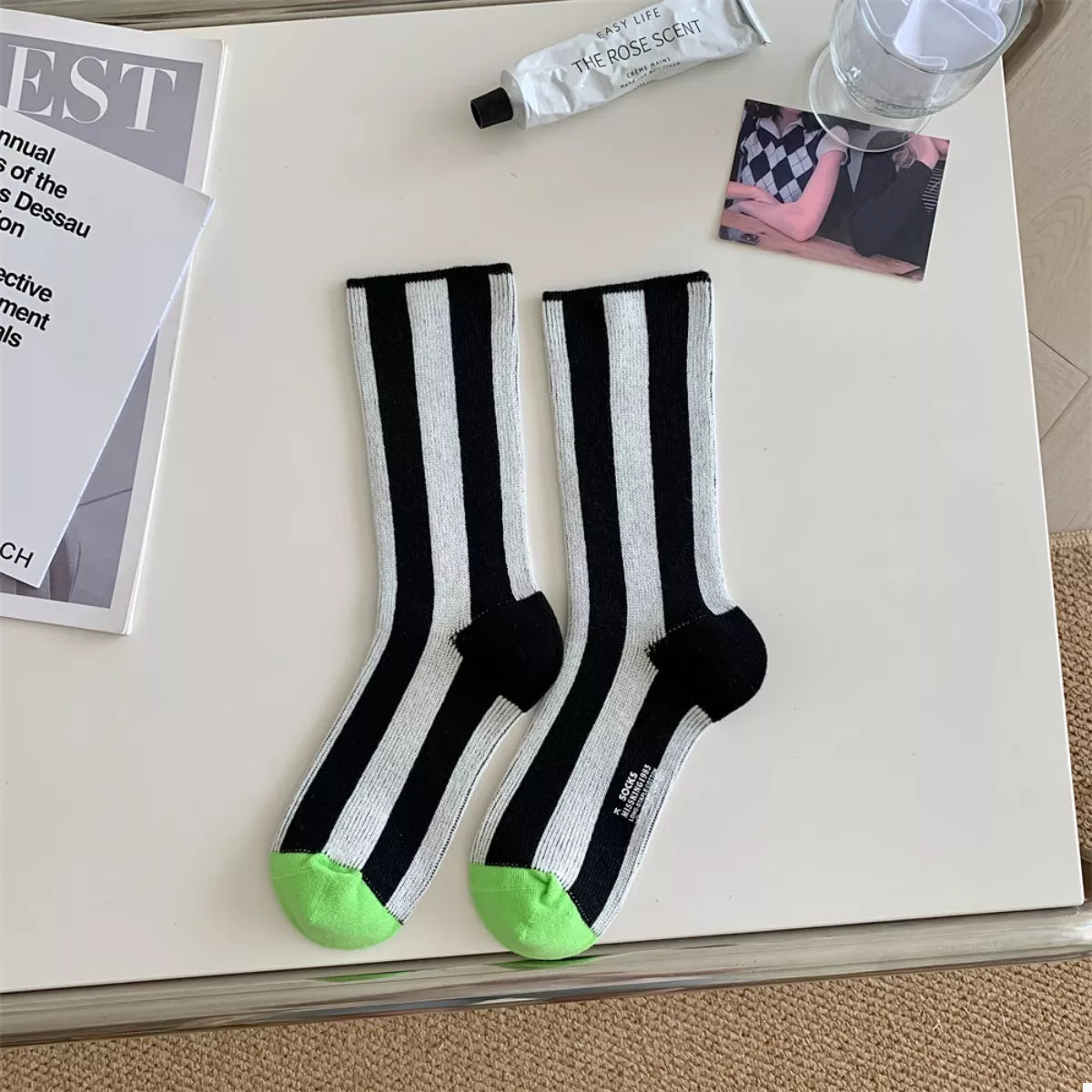 Contrast Striped Crew Socks Lingerie & Nightwear