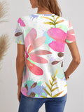 FAM-FAM Printed V-Neck Short Sleeve T-Shirt 