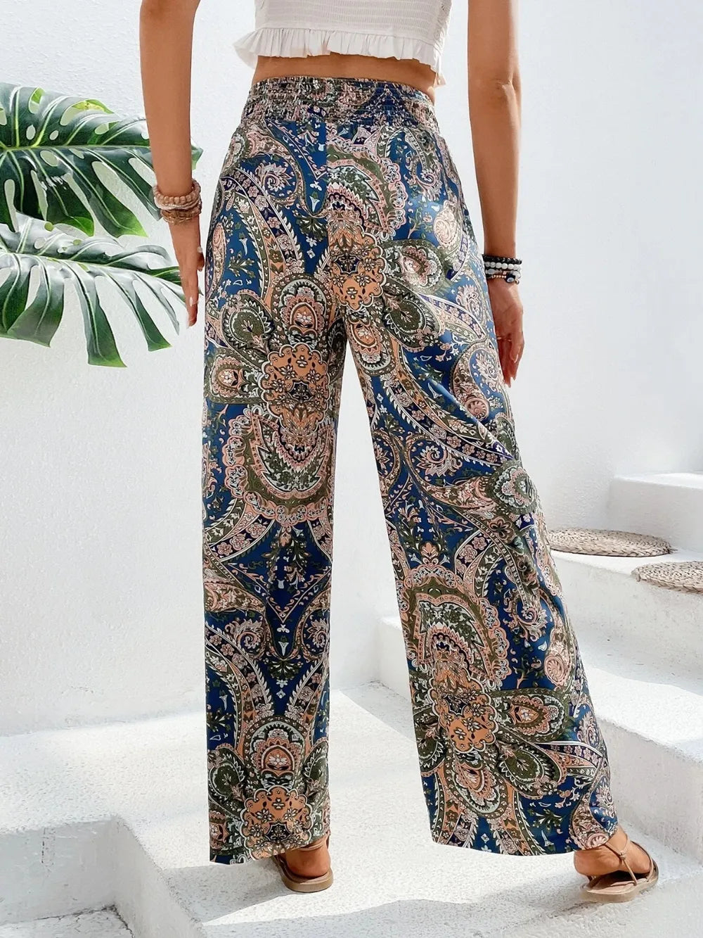 Printed Wide Leg Pants 