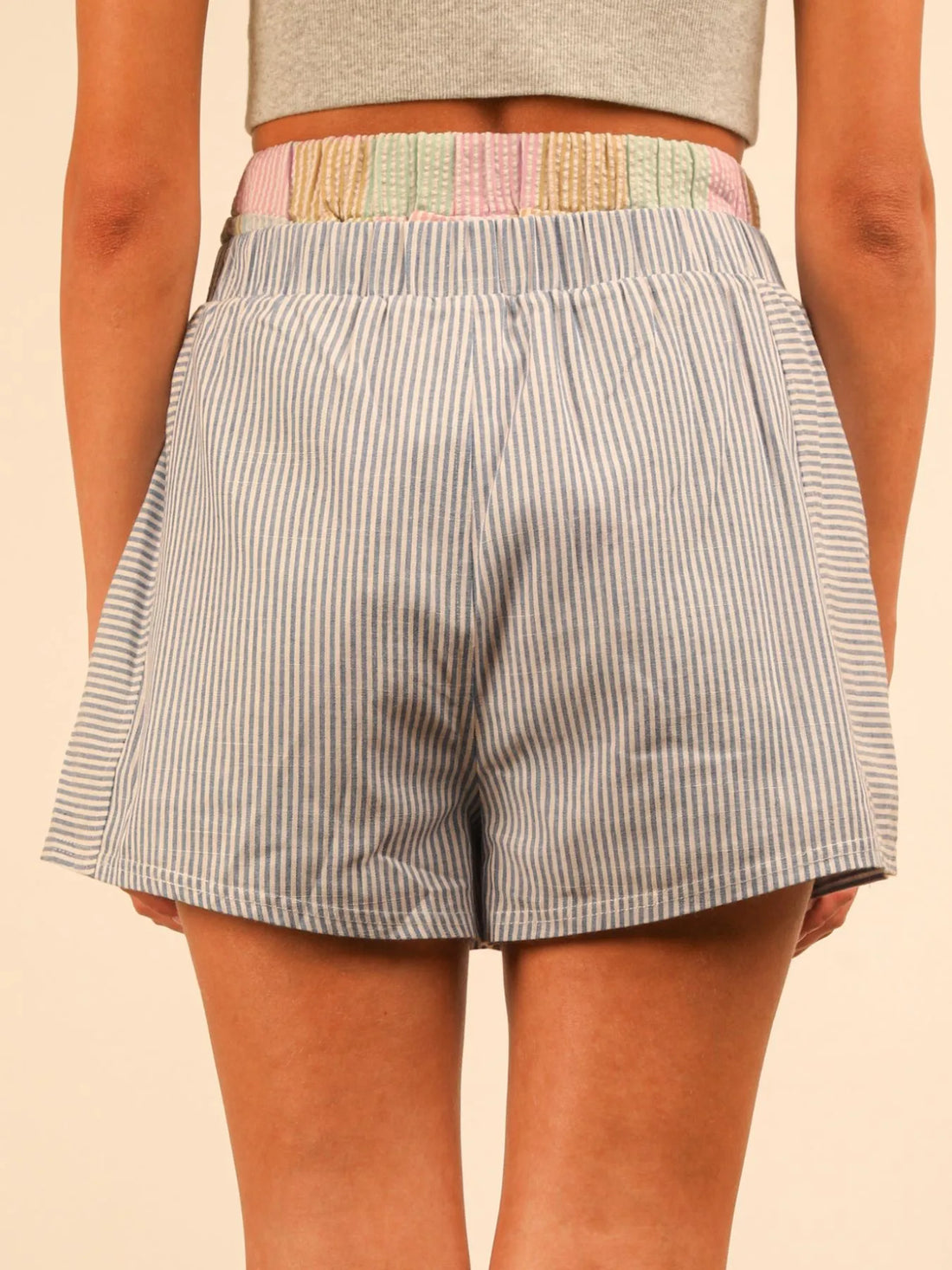 Striped High-Waist Shorts 