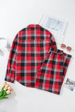 Plaid Long Sleeve Top and Pants Lounge Set Lingerie & Nightwear
