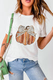 Full Size Pumpkin Round Neck Short Sleeve T-Shirt 