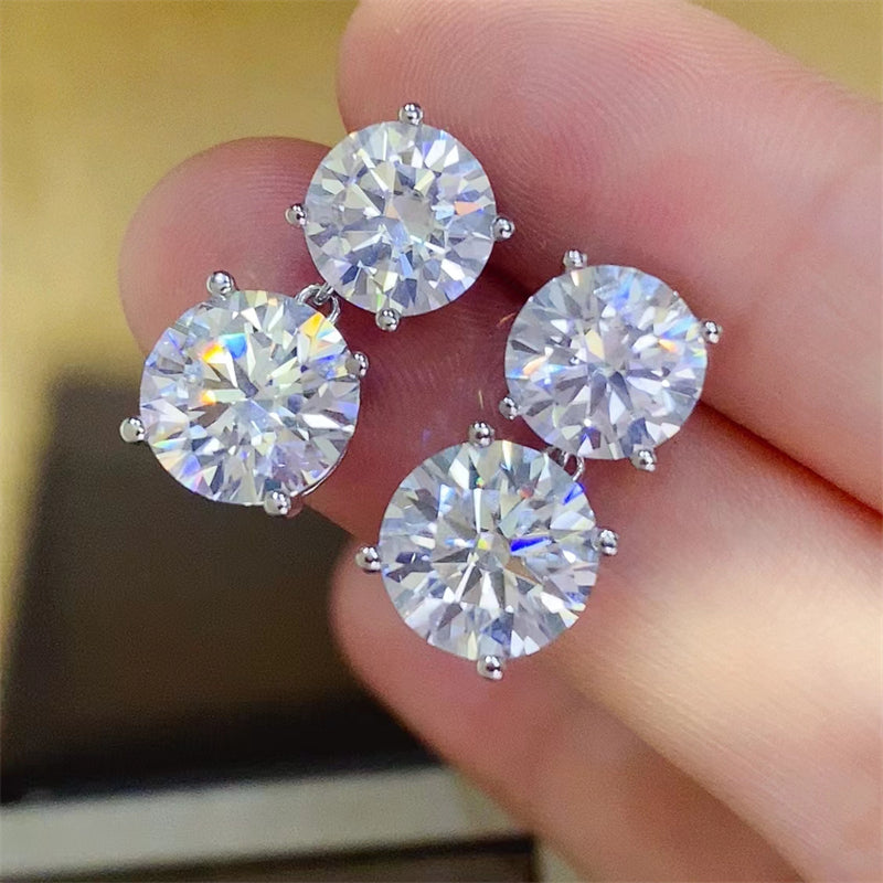 10 Carat Moissanite 925 Sterling Silver Earrings 