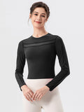 Round Neck Long Sleeve Active T-Shirt 