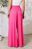 Double Take Full Size Smocked Wide Waistband Wide Leg Pants 