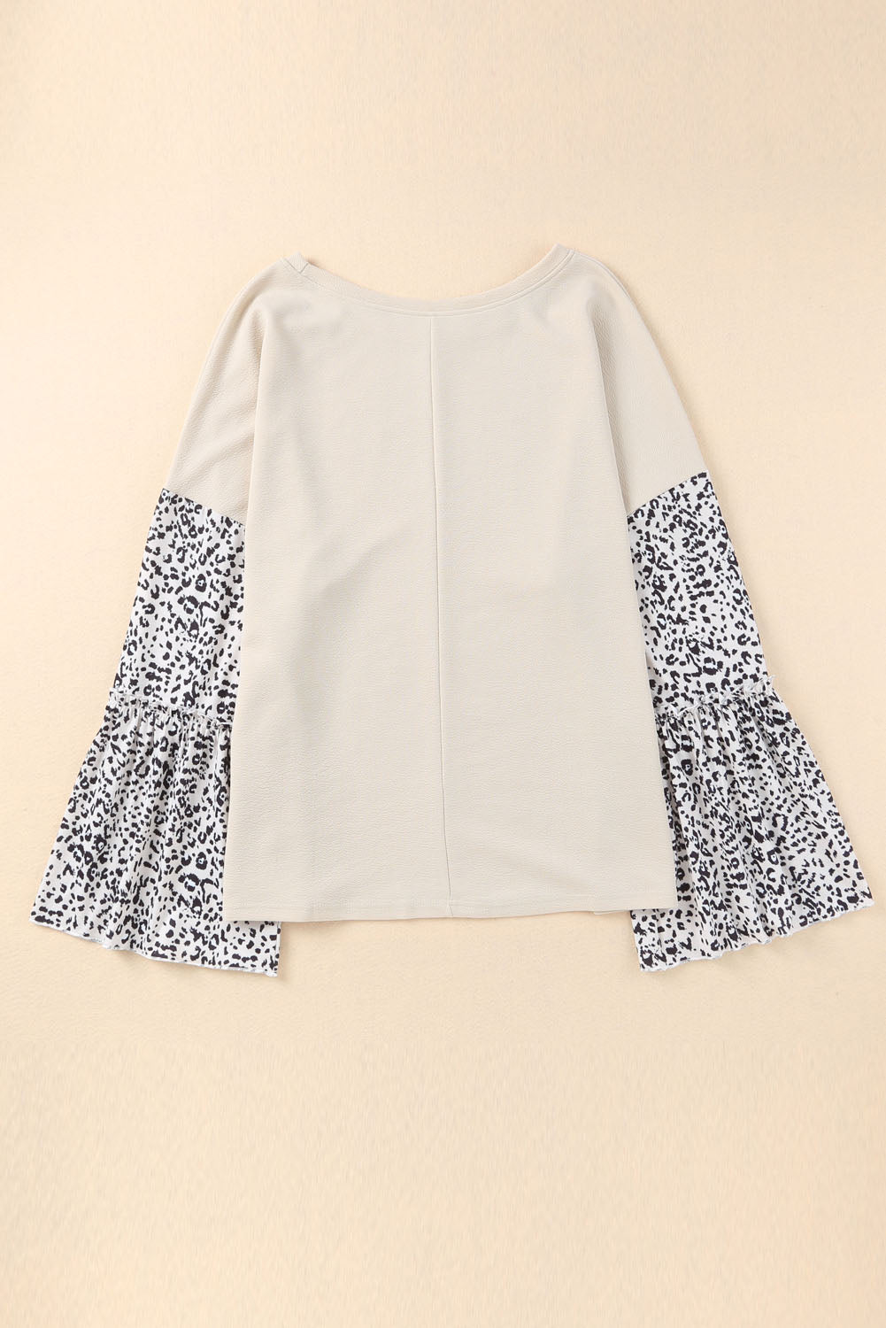 Plus Size Leopard Round Neck Long Sleeve Top 