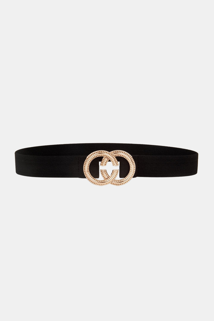 Double Hoop Buckle Elastic Belt 