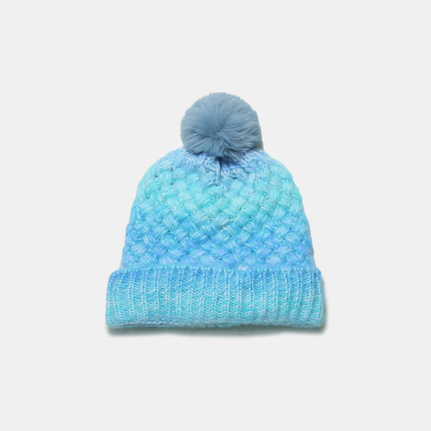 Gradient Knit Hat with Pompom 