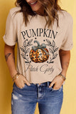 Pumpkin Graphic Round Neck Short Sleeve T-Shirt 
