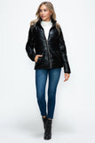 How Dare U Pocketed Zip Up Puffer Jacket with Removable Hood 