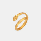 Titanium Steel Snake Shape Bypass Ring 