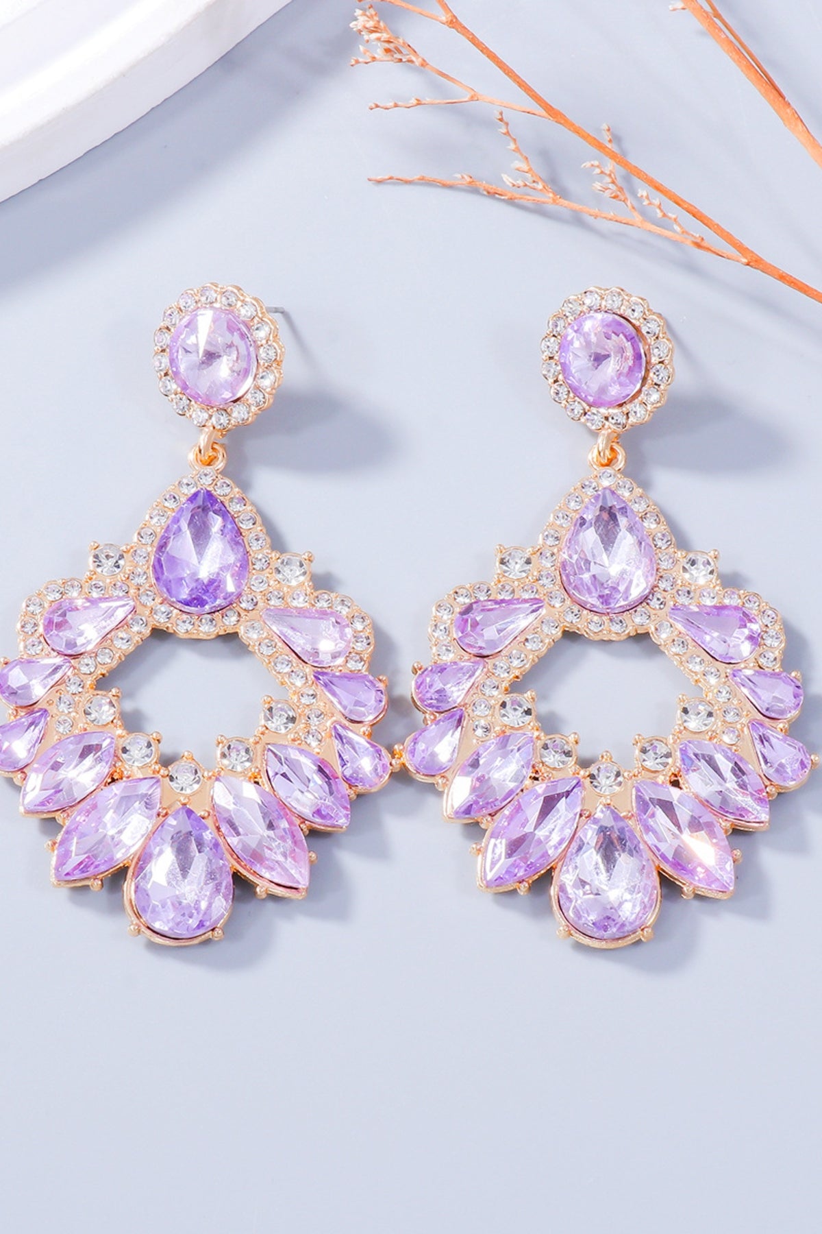 Alloy Rhinestone Dangle Earrings 