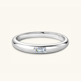 925 Sterling Silver Inlaid Moissanite Ring 