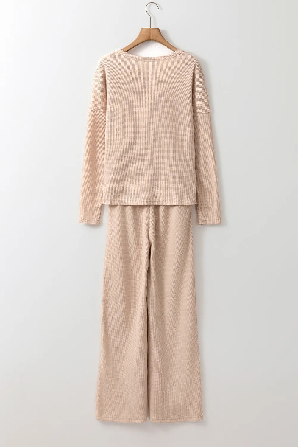 Round Neck Long Sleeve Top and Drawstring Pants Lounge Set Lingerie & Nightwear