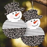 Snowman PU Leather Dangle Earrings 