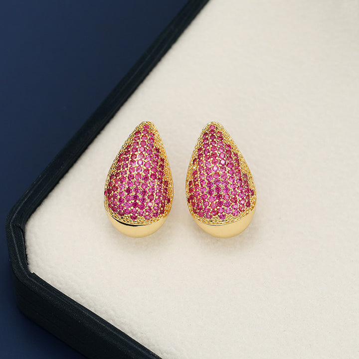 18K Gold-Plated Zircon Teardrop Earring 