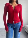 Devine Button Up Long Sleeve T-Shirt 