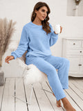 Ivy Lane Teddy Long Sleeve Top and Pants Lounge Set 