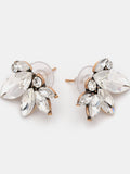 Alloy Rhinestone Flower Stud Earrings 