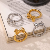 Twisted Titanium Steel Bow Ring 