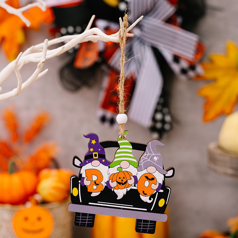 4-Piece Halloween Element Car-Shape Hanging Widgets 