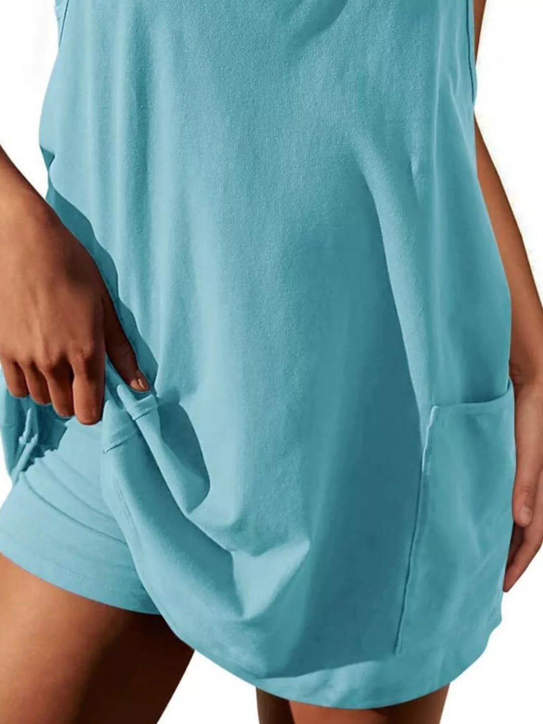 Full Size Scoop Neck Cami Dress and Shorts Plus Size Two Piece Dresses