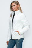 How Dare U Pocketed Zip Up Puffer Jacket with Removable Hood 