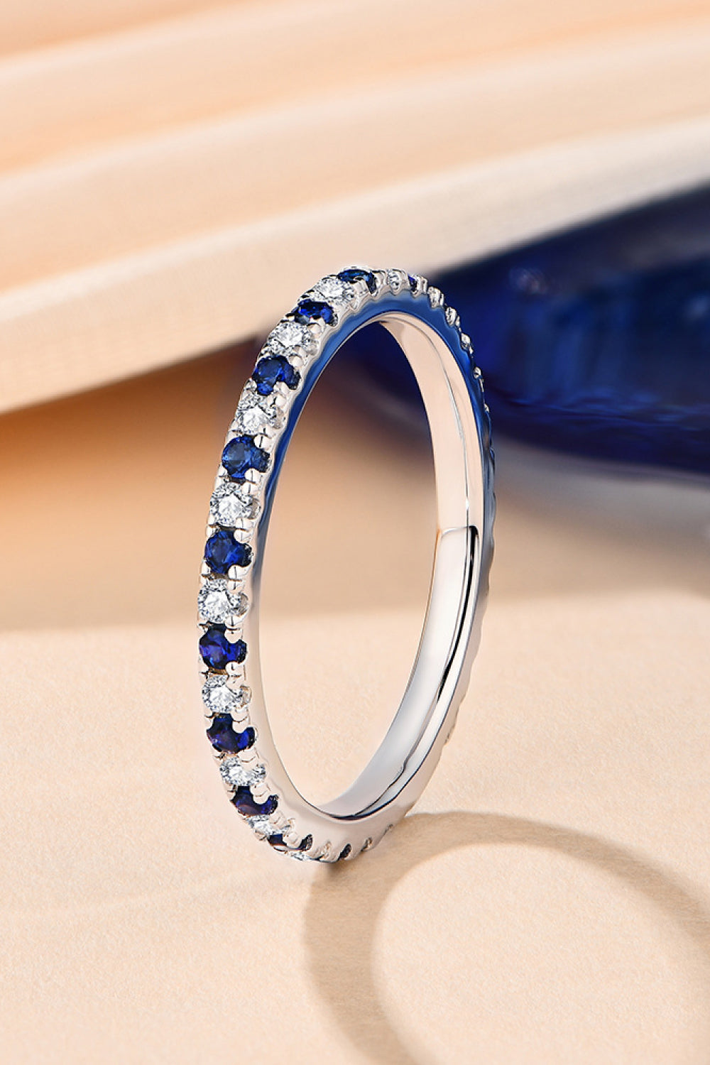 Moissanite Lab-Grown Sapphire Rings 