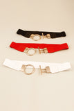 Circle Shape Buckle Zinc Alloy Buckle PU Leather Belt 