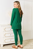 Zenana Lazy Days Full Size Long Sleeve Top and Leggings Set 