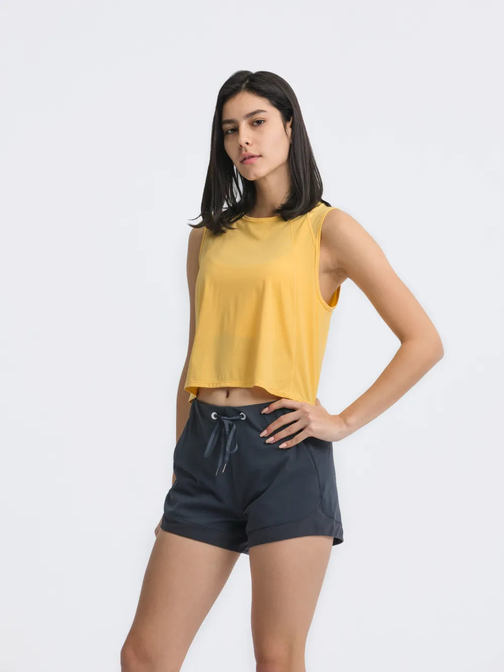 Millennia Round Neck Cropped Active Tank 