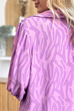 Double Take Full Size Printed Smocked Long Sleeve Blouse 