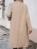 Devine Pocketed Collared Neck Long Sleeve Coat 