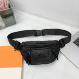 Checkered Adjustable Strap Nylon Crossbody Bag 