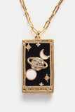 Tarot Card Pendant Stainless Steel Necklace 