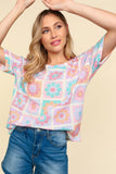 Haptics Flower Print Round Neck Short Sleeve T-Shirt 