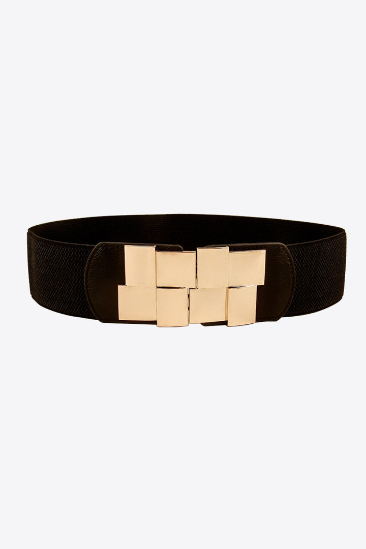 Geometric Buckle Elastic Wide Belt 
