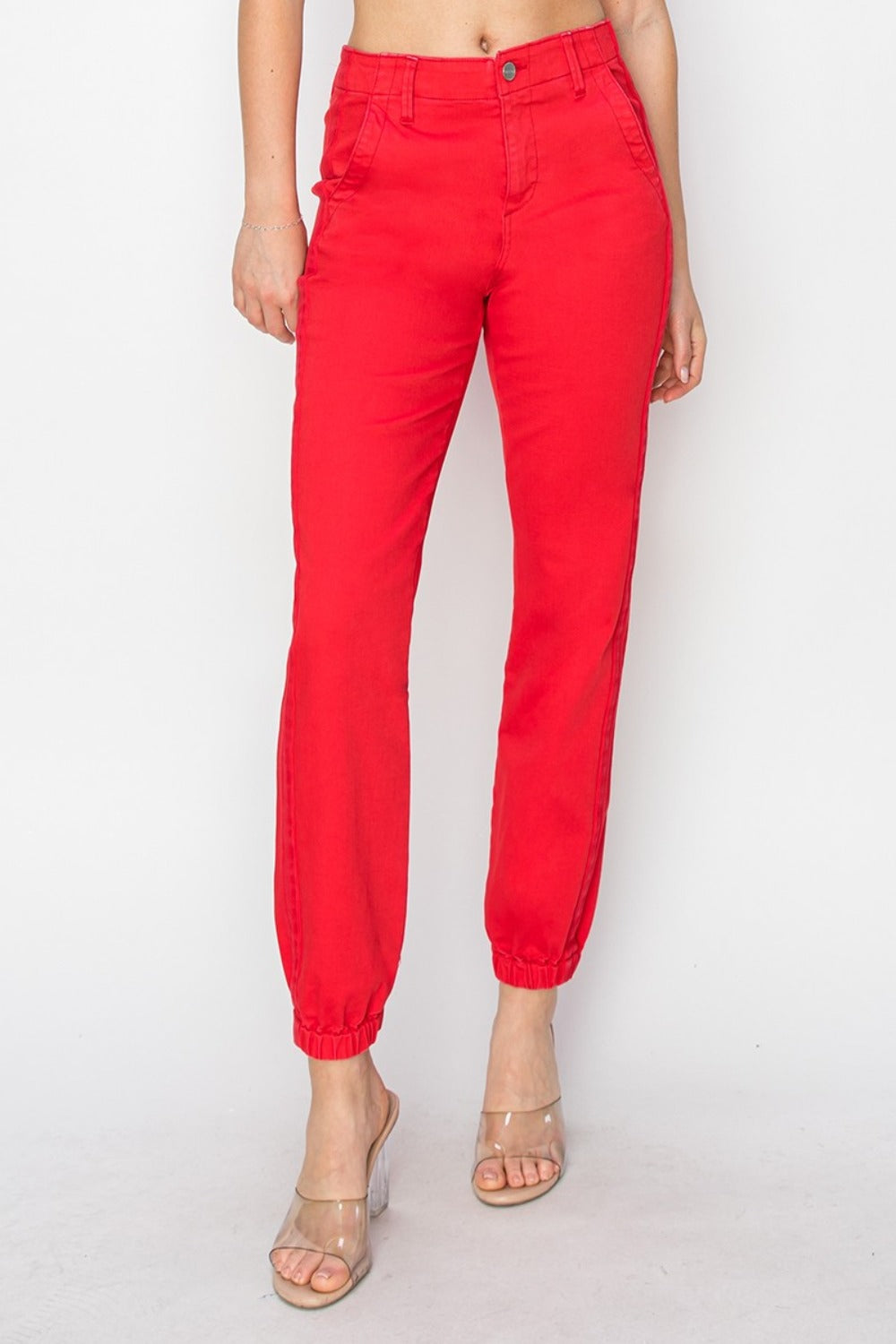 RISEN Full Size High Waisted Jogger Jeans 
