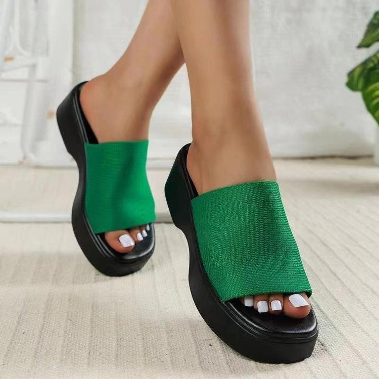 Open Toe Platform Cloth Sandals 