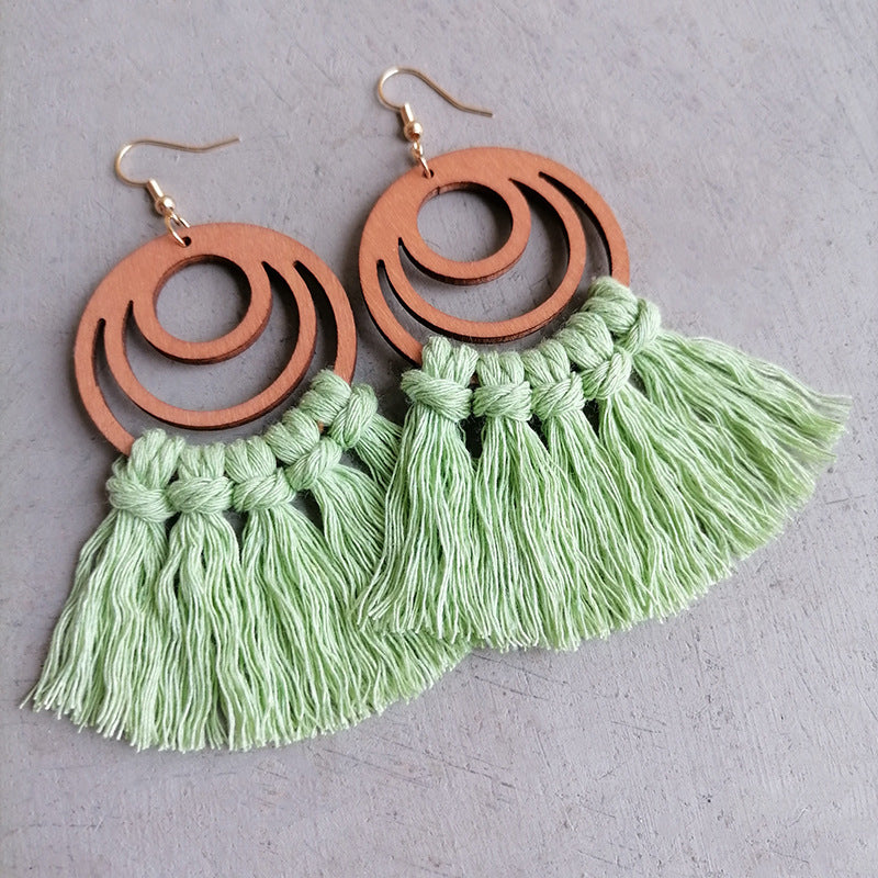 Tassel Detail Geometric Earrings 