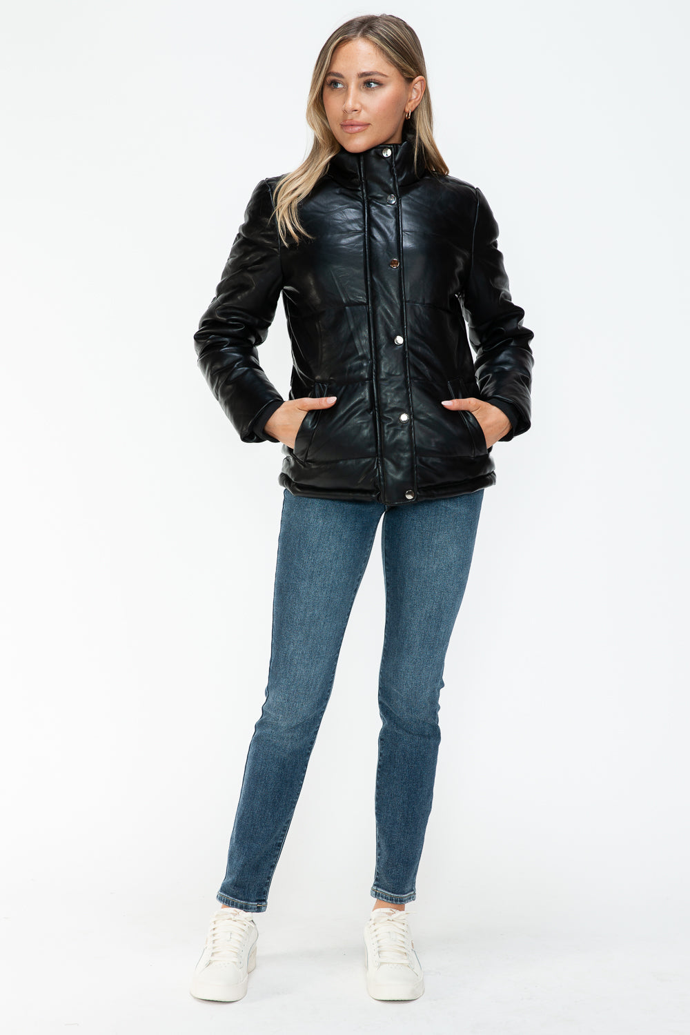 YMI Pocketed Zip Up Turtleneck Puffer Jacket 