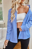 Lovelet Striped Button Up Long Sleeve Shirt 