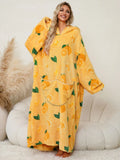 Fuzzy Pocketed Long Sleeve Hooded Lounge Dress Lingerie & Nightwear