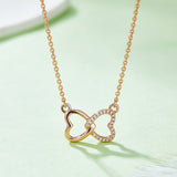 Moissanite 925 Sterling Silver Heart Bow Necklace 