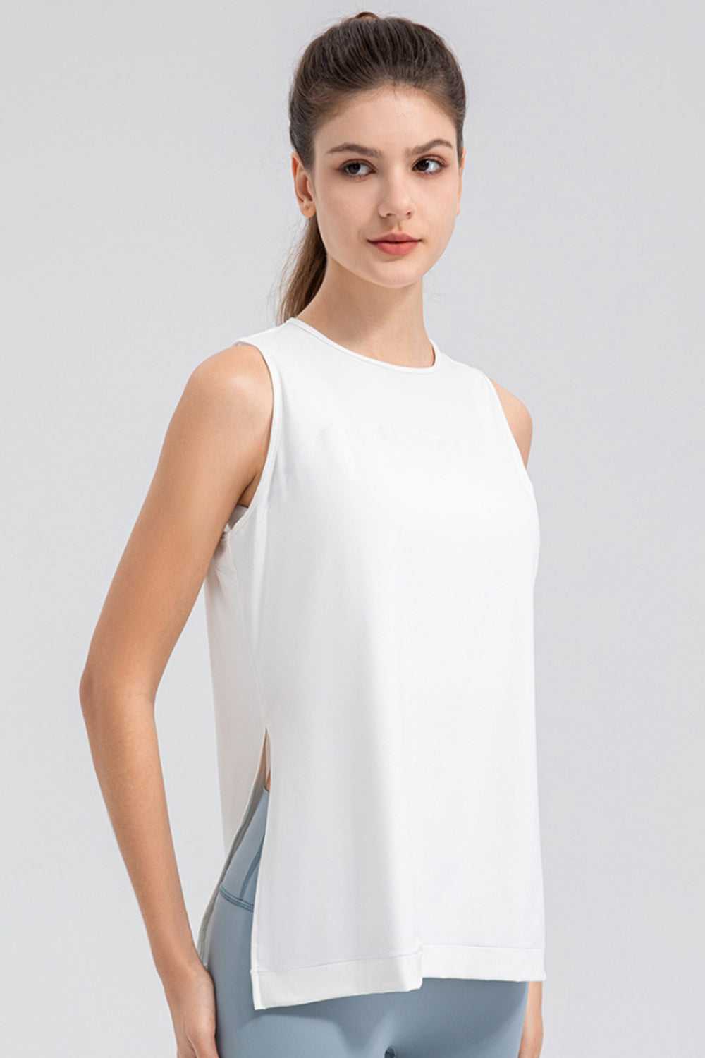 Slit Round Neck Tank 